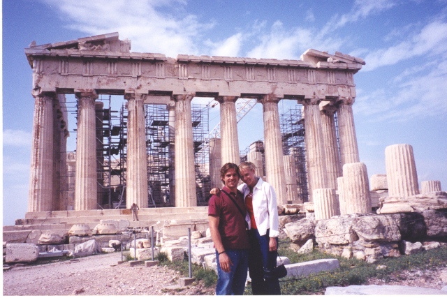 In Greece at The Acropolis visiting my dad.